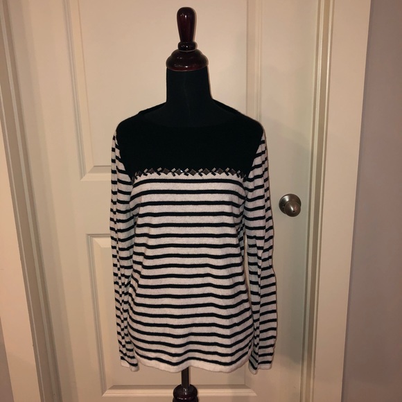 J. Crew Factory Striped Jewel Sweater - Picture 2 of 6